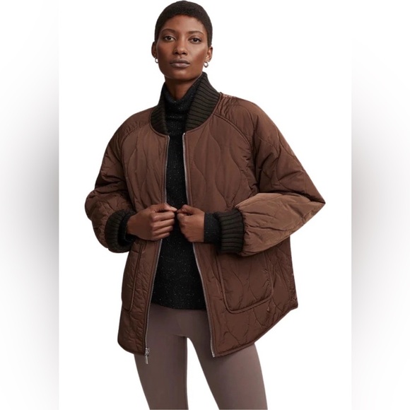 VARLEY Reno Reversible Quilt Jacket Coffee Bean Brown Size XL - Picture 2 of 12